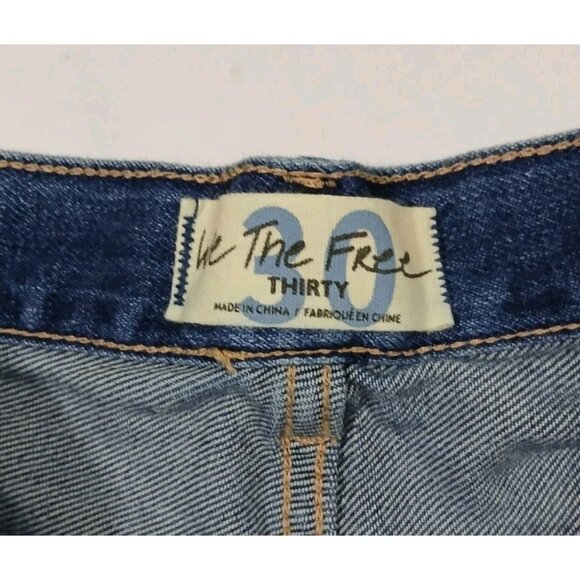 We the Free People Loving Good Vibrations Jean Shorts Cutoffs Size 30 Blue - Picture 4 of 9